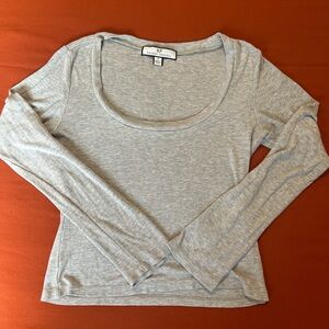 Rachel Parcell Gray Long Sleeve Blouse